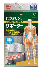 バンテリンサポーター 腰 シャイニンググレー 大きめサイズ（1枚入り） へそ周り80〜100cm（Lサイズ）
