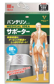 バンテリンサポーター 腰 シャイニンググレー ゆったり大きめサイズ（1枚入り） へそ周り95〜115cm（LLサイズ）