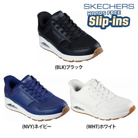 【送料無料】SKECHERS スケッチャーズ スリップインズ メンズ ワイド ウノ UNO-BANKSIA シューズ ハンズフリー スリップオン スリッポン エフォートレス ヒールピロー デュラレザー レザーアッパー ストレッチシューレース 183022W
