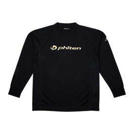 ファイテン PHITEN ユニセックス RAKUシャツSPORTS(SMOOTH DRY) 長袖 ブラック×ロゴ金 Mサイズ Tシャツ 裏メッシュ ラグラン袖 ロングスリーブ JG354004