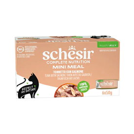 [シシア Schesir(総合栄養食)]キャット ツナwithサーモン 50gx6x1個(キャットフード 猫ごはん ゼリータイプ 缶詰)