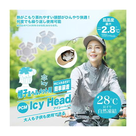 【ゆうパケット配送！送料無料】 Icy Head アイシーヘッド(ポスト投函 追跡ありメール便)(夏 暑さ対策 熱中症 クール ひんやり 帽子 ヘルメット 冷やす 冷却 頭 アイシーヘッド)