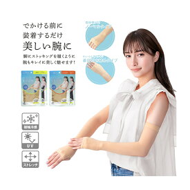【ゆうパケット配送対象】ストッキングのようなUV冷感アームカバー　着圧タイプ(ポスト投函 追跡ありメール便)(夏 暑さ対策 熱中症 日焼け UVケア UVカット 冷感 ひんやり)