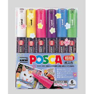 �y�䂤�p�P�b�g�z���Ώہz���j �|�X�J [PC-1M6C] 1�Z�b�g �Z�b�g �C���N�F:���΁E���E���E���E���F�E�� (�O�H���M UNI POSCA �����T�C���y�� �����}�[�J�[)(�|�X�g���� �ǐՂ��胁�[����)