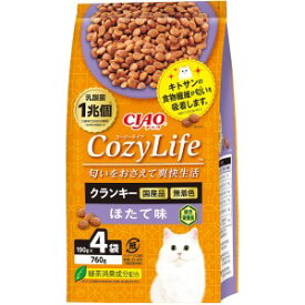 ◇いなばペットフード CIAO CozyLife クランキー ほたて味味 760g(190g×4袋)