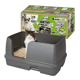 ◇ユニチャーム デオトイレ 猫用 トイレ 快適ワイド 本体セット モカグレー 1セット