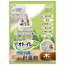 ◇ユニチャーム デオトイレ 飛び散らない針葉樹の消臭・抗菌チップ 4L