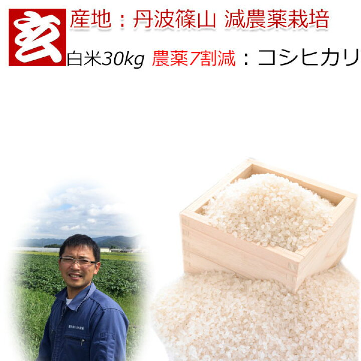 楽天市場】令和7年産 特別栽培米 米30kg 送料無料 精米選択可能 農薬7 