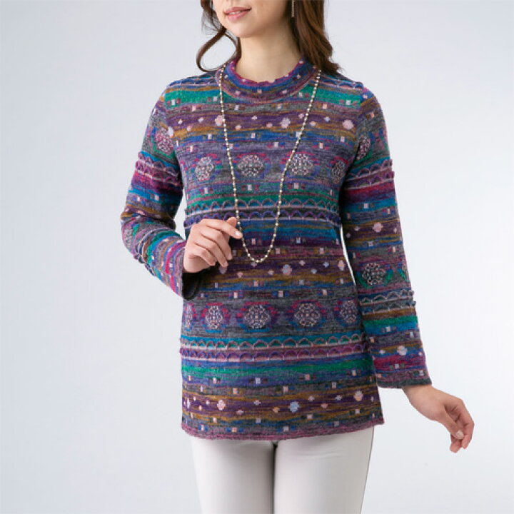 楽天市場】ニット チュニック セーター レディース 日本製 かすり  