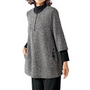 チュニック レディース 秋冬 日本製 カラーネップ入りツィード風デザインプルオーバー 杢調グレー トップス 丸首 婦人服 ミセス シニア 女性 シニアファッション 40代 50代 60代 70代 80代 母の日 お母さん 上品 シンプル カラー・ネップ　nss　p23525　p24711