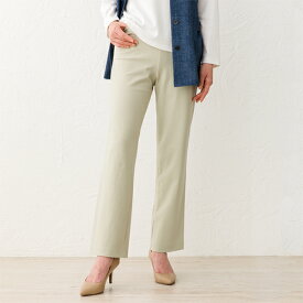 ストレッチパンツ レディース 日本製 ハイテンションストレートパンツ 全3色 選べる股下丈 ベージュ ブラウン ブラック シンプル 婦人服 ミセス シニア 女性 大人 40代 50代 60代 70代 80代 母の日 お母さん おばあちゃん 敬老の日 茶色 黒 春夏　pos　fuji　p24113　p26019