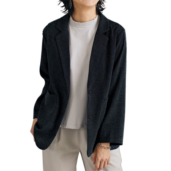 楽天市場】変わり織テーラードジャケット ネイビー ジャケット 