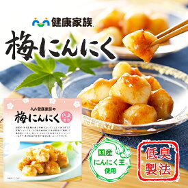 【★エントリーでポイント10倍★】健康家族公式 梅にんにく＜1箱：80g×2袋＞［ 季節限定 梅 にんにく 国産 有機 紀州南高梅 焼津製造鰹節 ごはんのお供 おつまみ 低臭製法 ]