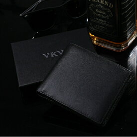 【50％OFFクーポン配布中！】二つ折り 財布 広州製造レザー財布 VKV by KouCospa スキミング防止 メンズ レディース 男女兼用 本革 大容量 牛革 プレゼント 小銭入れ ボックス型 2つ折り メンズ財布 レザー財布 革 折りたたみ 二つ折り財布 KouCospa