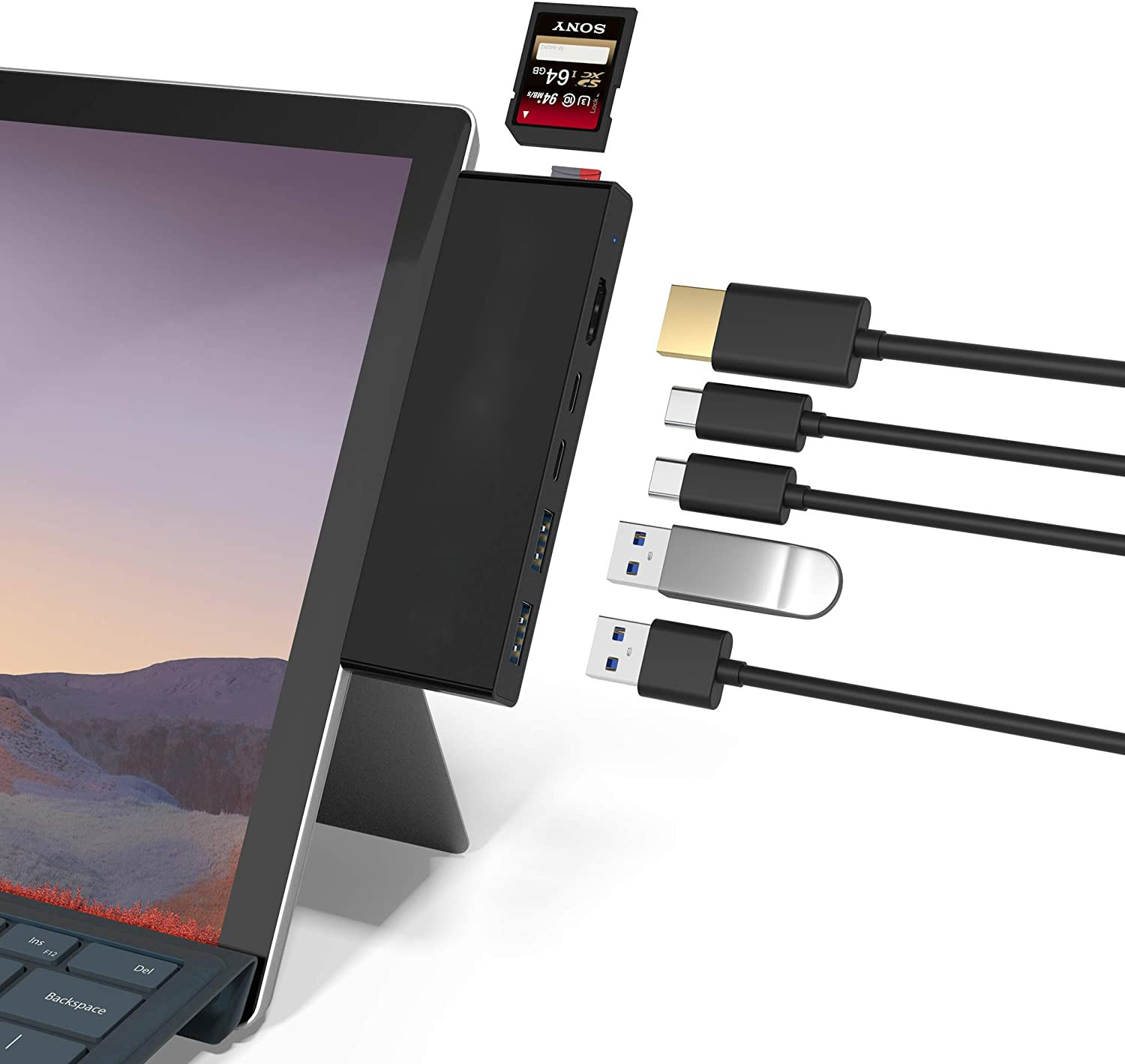1058円 お気にいる Microsoft Surface Go1 Go2 Go3 USB C ハブ 6ポート サーフェス ゴー アダプター 4K HDMI+USB 3