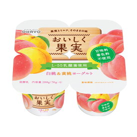オハヨー乳業 おいしく果実 白桃&黄桃ヨーグルト4P 6パック
