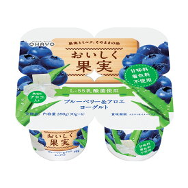 オハヨー乳業 おいしく果実 ブルーベリー＆アロエヨーグルト4P 6パック