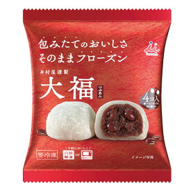 【訳あり:賞味期限2024年9月4日】井村屋 冷凍 大福(つぶあん) 4コ入 6袋　佐賀県産ひよくもち　蒸したて　もっちり　解凍出来立て　便利トレー　ほっと一息　おいしい和菓子　送料無料