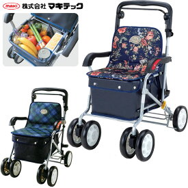 シルバーカー ノーブル マキテック（マキライフテック） ENB-011G ENB-011RF 手押し車 老人用 高齢者 押し車 シルバーカート シニアカート 買い物カート ショッピングカート おしゃれ 座れる 座面付き おしぐるま プレゼント ギフト 介護