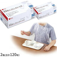食事用エプロン 使い捨て食事用エプロン ポケット付き 60枚 入り 2箱／5箱／1ケース[10箱] オオサキメデ…
