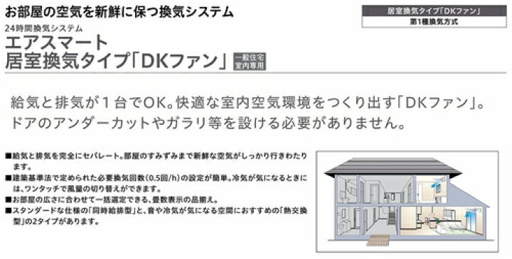 楽天市場】大建工業【エアスマート 熱交換型換気扇DKファンNK08タイプ 