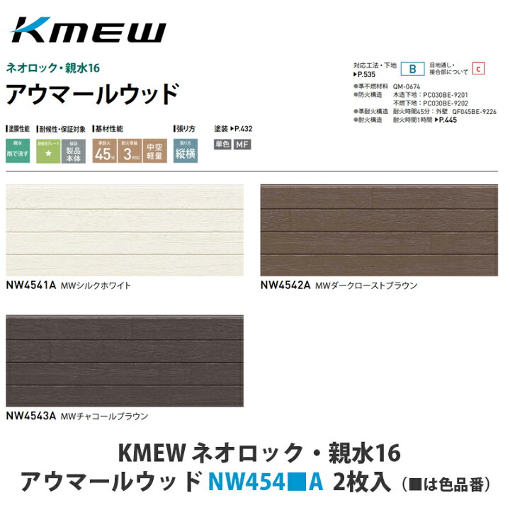 楽天市場】KMEW【窯業サイディング本体 ネオロック・親水16 アウマール
