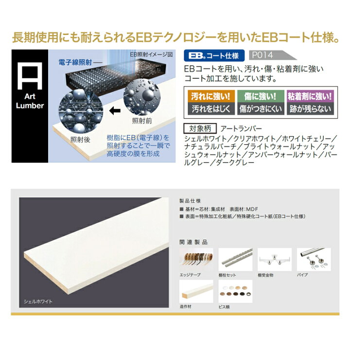 楽天市場】南海プライウッド【樹脂棚板アートランバー 1面エッジテープ 