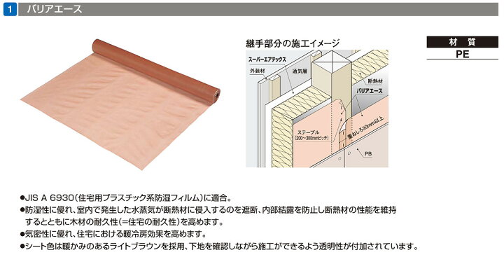 楽天市場】フクビ【バリアエース100W BRA100W 100m×2,000mm×0.1mm 1本  