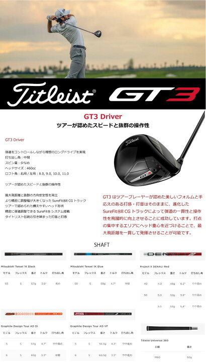 楽天市場】タイトリスト GT3ドライバー Titleist GT3 DRIVER 