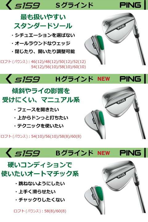 楽天市場】ピン S159 ウェッジ PING S159 WEDGE NS PRO MODUS3 TOUR 