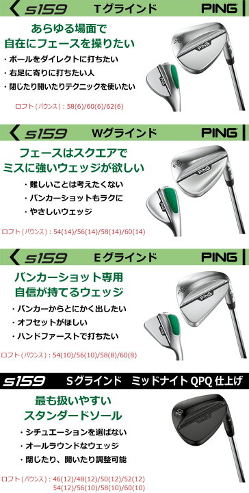 楽天市場】ピン S159 ウェッジ PING S159 WEDGE NS PRO MODUS3 TOUR 