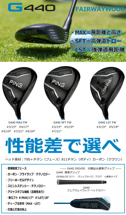 楽天市場】ピン G440 フェアウェイウッド PING GOLF MAX SFT LST 純正 