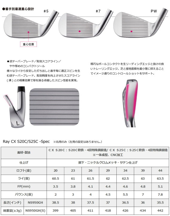 楽天市場】ROMARO Ray CX S20C/S25C IRON カスタム アイアン ロマロ 