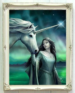 3dアートプリント ファンタジーと英国文化 額入りアート インテリア 壁掛け 絵 ロマンティック ユニコーン雑貨 グッズ イギリス 英国雑貨 ノーススター(北の星)【アン ストークス】 Anne