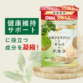 【医師監修】【減活シリーズ】★健康診断で気になる数値をサポート★スルフォラファンとギャバのチカラ スルフォラファン ブロッコリー種子エキス GABA ギャバ クロレラ 馬肝臓エキス ヒハツ ストレス 疲労感 血中ALT 睡眠ケア 60粒入り