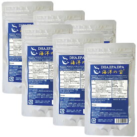 DHA EPA サプリ 海洋の宝×6個お得セット DPA オメガ3系 DHA EPA DPA オメガ3脂肪酸 深海鮫肝油 フィッシュオイル クリルオイル ハープシールオイル(アザラシ油) DHA EPAサプリメント 送料無料