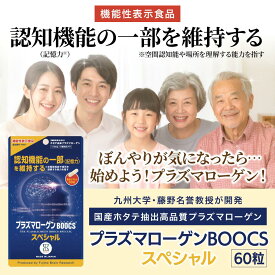 送料無料 機能性表示食品 プラズマローゲンBOOCSスペシャル60 60粒 記憶力 維持 サプリ 認知機能 もの忘れ うっかり 対策 脳の健康 脳疲労 記憶力 低下 記憶力 ホタテ プラズマローゲン 国産 高純度 親 プレゼント 健康 高齢者 60代 70代 敬老の日
