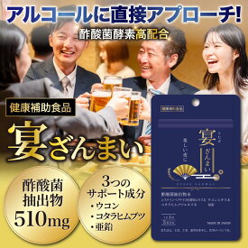 送料無料 健康補助食品 宴ざんまい 約7日分 21粒入 酢酸菌抽出物末 アルコール分解 アルコール脱水素酵素 アセトアルデヒド脱水素酵素 忘新年会 サプリ 忘年会 新年会 呑み会 二日酔い 三日酔い むかい酒 大量 飲酒 対策 お酒 強くなる 飲み会 付き合い アルコール 代謝