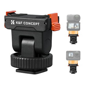 K&F CONCEPT OSMO ACTION 6 / Nano �Ή� �N�C�b�N�����[�X�}�E���g �o�������C �R�[���h�V���[ & 1/4�C���`�˂����t�� 180�x�`���g���߉\ �σ_���p�[�݌v �y��32.6g �A���~�����N���b�v�̗p �A�N�V��