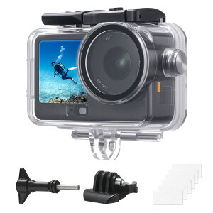 K&F CONCEPT DJI Osmo Action 6 ��p �n�E�W���O 2�܃}�E���g�t�� �_�C�u�␅�j�ȂǂɍœK | �h���P�[�X 60m�h�� �v���e�N�V�����V�F�� �ψ��E�h�o�݌v �����B�e�A�N�Z�T���[ �h�܃V�[�g�t�� PT01