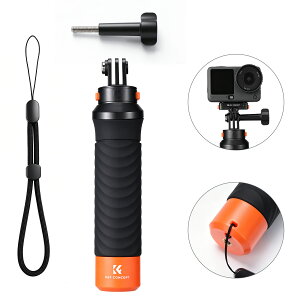 K&F CONCEPT �t���[�e�B���O�n���h�� �A�N�V�����J�����p GoPro/DJI Osmo Action/Insta360 X5 Ace�Ή� | ������ 60M�h���݌v ����~�߃V���R���n���h�� �O�܃}�E���g�Ή� 1/4�C���`�l�W���t�� �����h�~�X�g