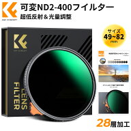 【秋セールCP配布中!】 49-82mm 超低反射ND2-400 可変NDフィルター 減光量調整 9段階調節可能 超低反射0.…
