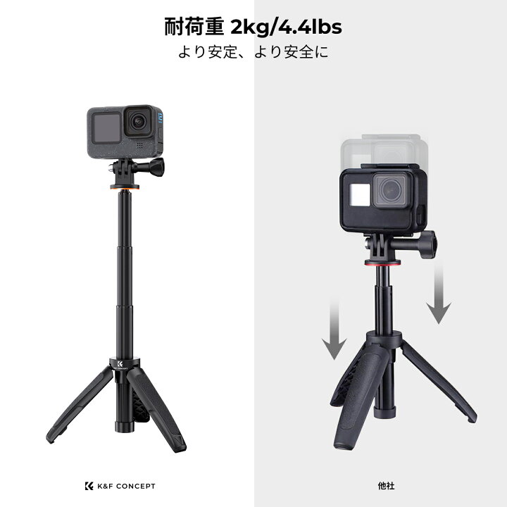 楽天市場】「max10%OFFxP5倍」 ミニ三脚 GoPro専用 自撮り棒 セルカ棒 