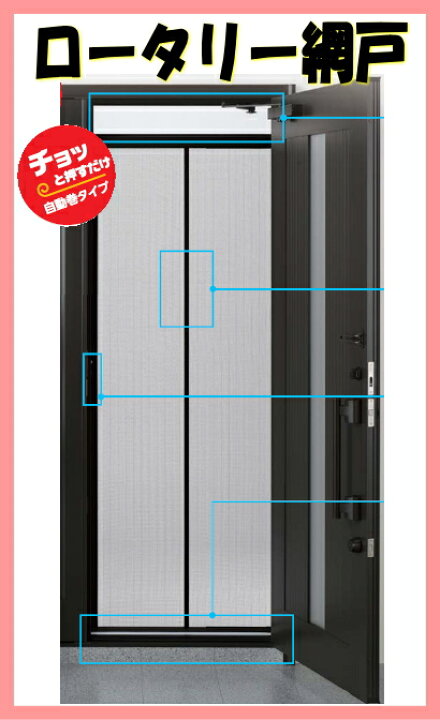 楽天市場】網戸 川口技研 ノーカットロータリー網戸 NC-22【網戸高さ 