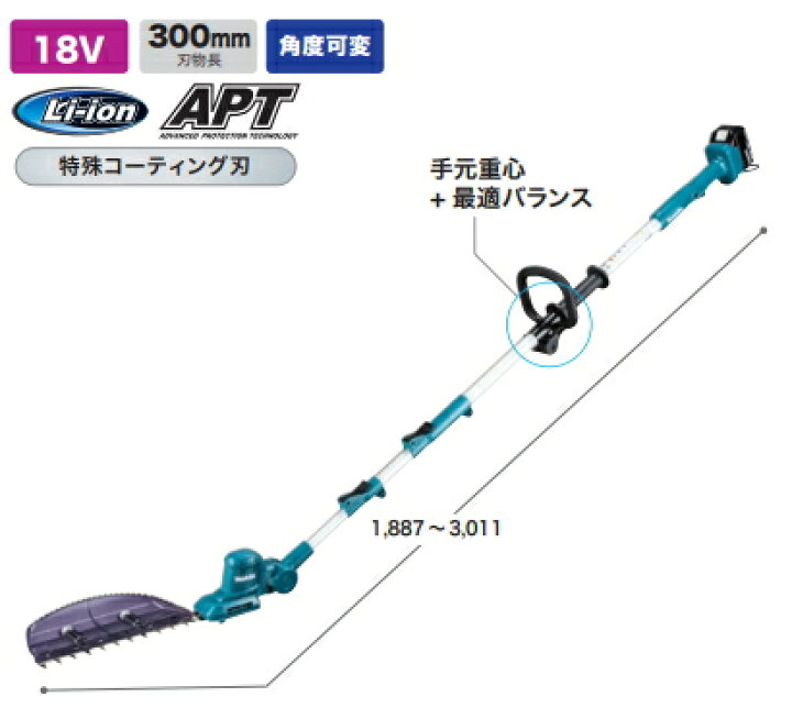 楽天市場】マキタ電動工具 18V充電式ポールバリカン【刃物長300mm/特殊 