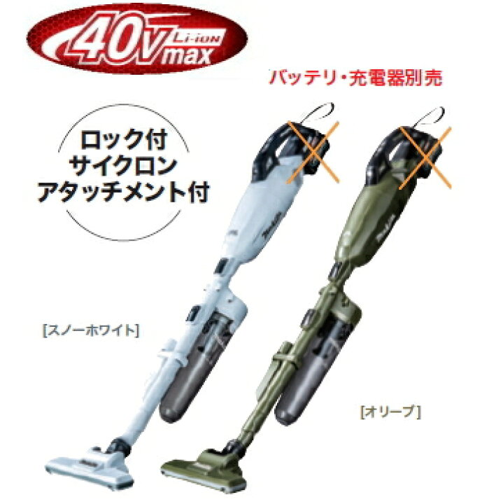 楽天市場】マキタ掃除機 40Vmax充電式クリーナー CL002GZCW（白 