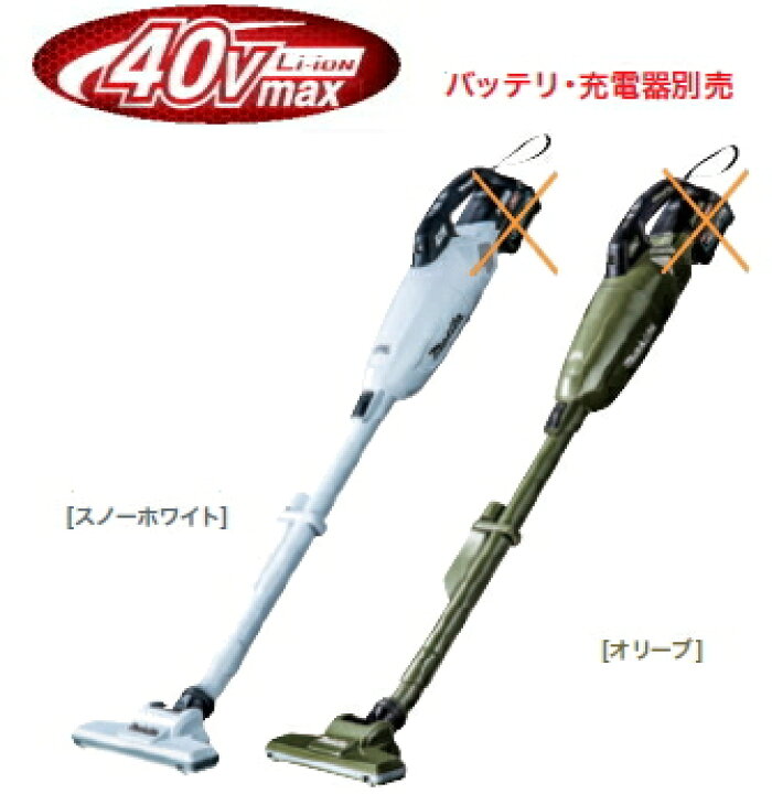 楽天市場】マキタ掃除機 40Vmax充電式クリーナー CL002GZW（白 