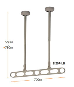 川口技研 ホスクリーン 物干し 軒天用ホスクリーン(2本シャフトタイプ) Z-207-LB/Z-207-DB【2本1組】 【4-732,737】