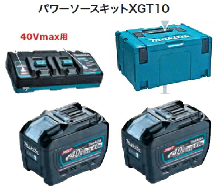 楽天市場】マキタ電動工具 パワーソースキットXGT10【BL4080F×2個+2口 