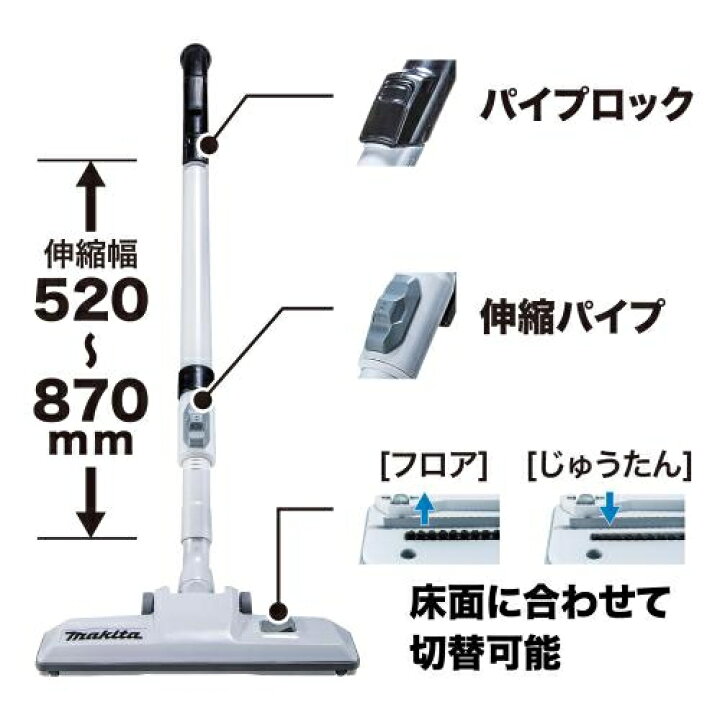 楽天市場】マキタ電動工具 40Vmax充電式ドライクリーナー【8L/乾式専用 